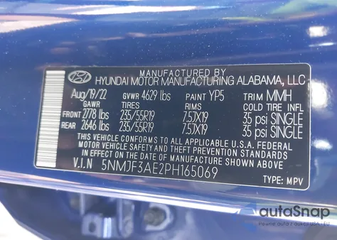 2023 Hyundai Tucson Sel from USA, damaged, VIN 5NMJF3AE2PH165069